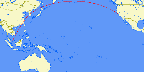 Great Circle from SIN to SFO